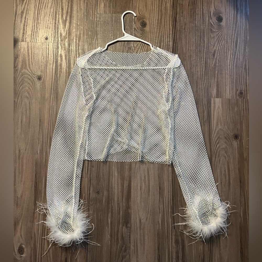 White Fox White Rhinestone Top